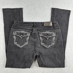SHYANNE JEANS Women's Black Bootcut Denim Pants Size 33 Regular Flap Pockets‎
